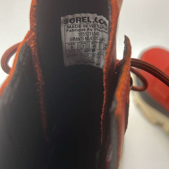 Sorel‎ Brex Lace-Up Waterproof Bootie Heel Cozy Lace red Boots Women Size 9 NWB - Picture 6 of 11
